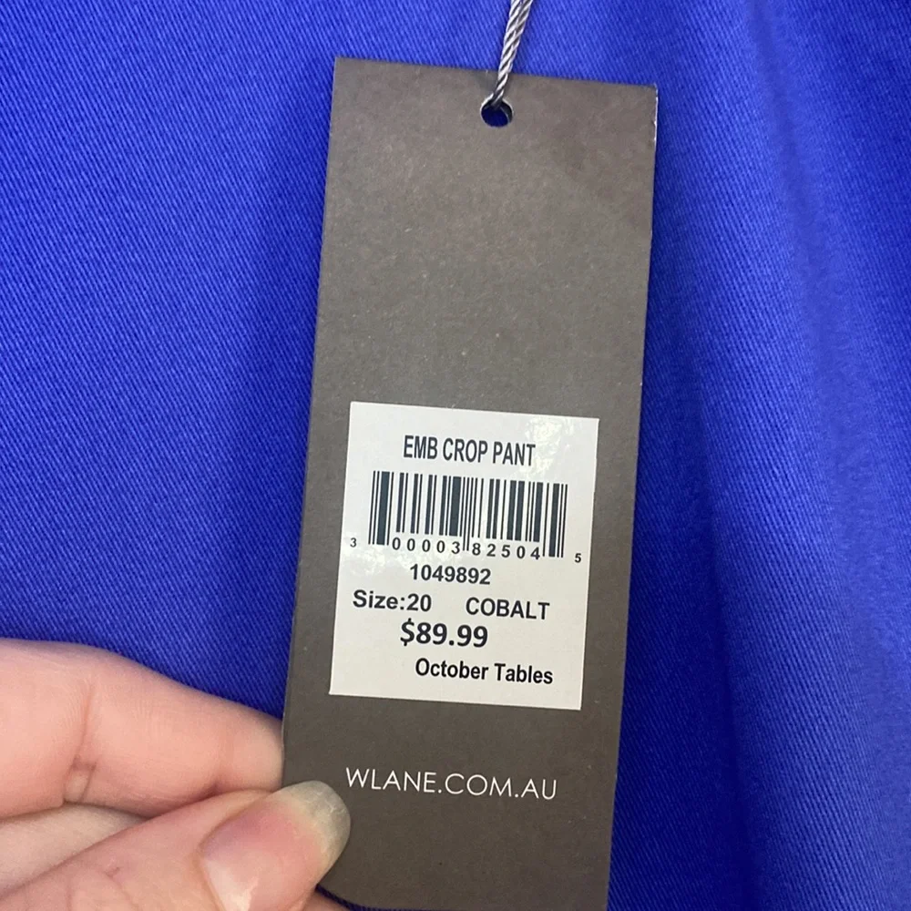 W.Lane - Cobolt Blue Crop Pants - Size 20 - Picture 4 of 5